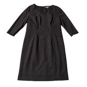 Antonio Melani Women's 3/4 Sleeve Brown Dress Knee Length Size 14 - 18.5 x 39